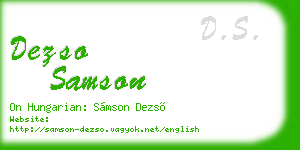 dezso samson business card