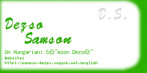 dezso samson business card